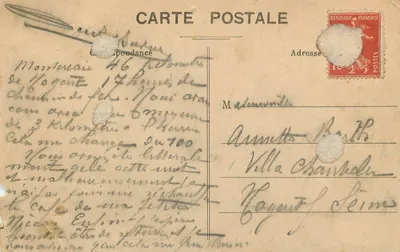 Montreau - Vista panorâmica — editor desconhecido, n° 537 — Verso