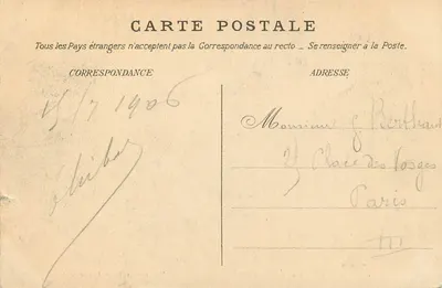 Bosque de Fontainebleau — Vista sobre la Torre Denecourt — Editor no identificado, n° 88 — Reverso