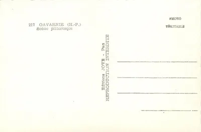 Gavarnie (H.-P.) — Scène pittoresque — Éditions Jove — Verso