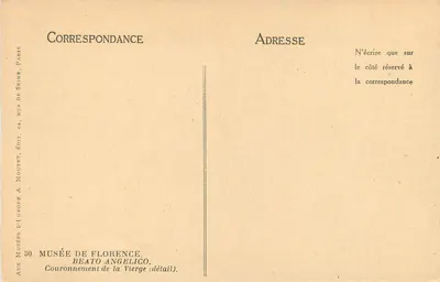 Coroação da Virgem — detalhe — Museu de Florença, edição A. Moutet, n°30 — Verso