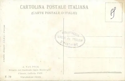 Cardinal Guido Bentivoglio — Ritratto del Cardinale Guido Bentivoglio — Fratelli Alinari - Firenze, T. 70 — Verso