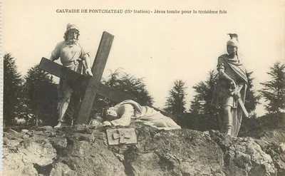 Calvário de Pontchâteau (IXª Estação) — Jesus cai pela terceira vez — sem editor ou número visível