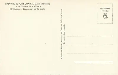 Calvaire de Pont-Château — XIIe Estação — Jesus morre na Cruz — Editor Fotógrafo Verdadeiro — Verso