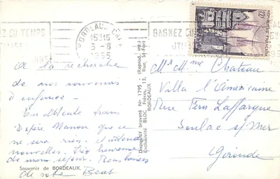 Bordeaux — widok panoramiczny — Patentowany system N° 1795, Bracia BAGNEZ — Rewers