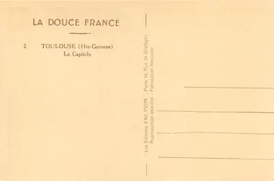 Toulouse — O Capitólio — Edições de Arte YVON — Verso