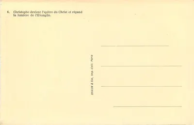 Paryż — Katedra św. Chrystofora w Javel — Historia św. Chrystofora autorstwa J. Martin-Ferrières — Rewers