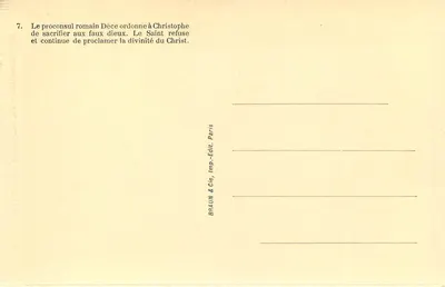 Paris — Igreja de São Cristóvão de Javel — História de São Cristóvão por J. Martin-Ferrieres — Verso
