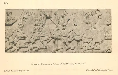 Grupo de cavaleiros — frise do Parthenon, lado norte — British Museum (Sala Elgin) — Oxford University Press, n° 80