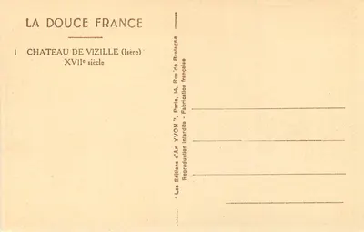 Castelo de Vizille — Século XVII — Edições Yvon, Paris — Verso