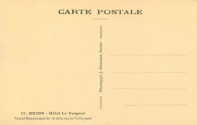 Portal renesansowy — Hotel Le Vergeur — Reims — Rewers