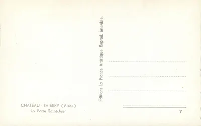 Château-Thierry (Aisne) — A Porta Saint-Jean — Éditions Artistique France — Verso