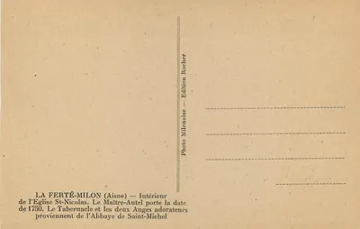 La Ferté-Milon (Aisne) — Interior da Igreja de São Nicolau — Edição Milonaise — Verso