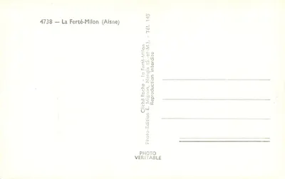 Vista da cidade de La Ferté-Milon e das ruínas de seu castelo — Editor E. Roche, Nangis (S.-et-M.) — Verso