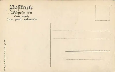 Strasbourg i. E. — Katedra (Strona Północna) — Uniwersalna Unia Pocztowa — Rewers