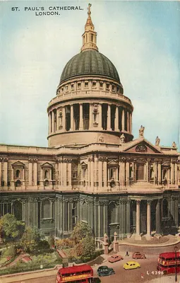 Catedral de São Paulo, Londres — vista panorâmica — Valentine's Postcard, n° L 4396