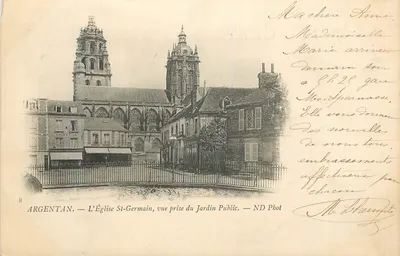 Argentan — A Igreja de São Germain, vista tirada do Jardim Público — ND Phot