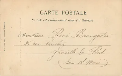 Cachoeira do Doubs — Altura 27 metros — J. Farine édit. Loche et Morteau n°2028 — Verso