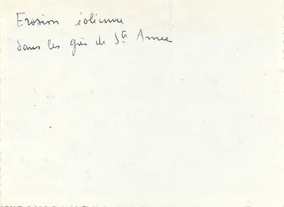 Erosão eólica — nos gis de Sainte-Anne — Verso