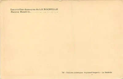 Stare domy w LA ROCHELLE — Dom Henri II — Wydawca Ramuntcho — Rewers