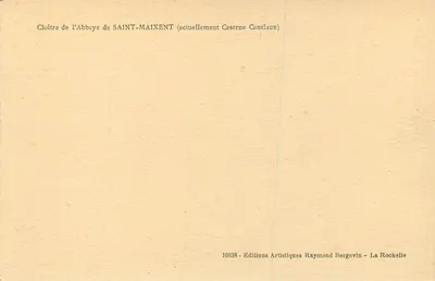 Kloster w klasztorze Saint-Maixent — obecnie Kaszern Canclaux — Wydawca Ramuntcho — Rewers