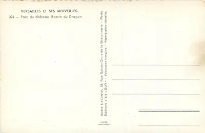 Versaillejski i jego cuda — Basen Smoka — Wydawnictwo André Leconte, Paryż — Rewers