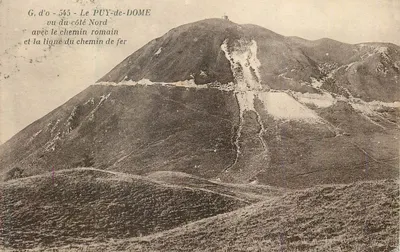 O PUY-de-DOME visto do lado norte — com o caminho romano e a linha ferroviária — G. d'o - 545
