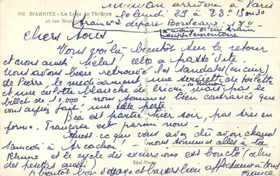 Biarritz - La Loge de Théâtre e i Rochers — Verso