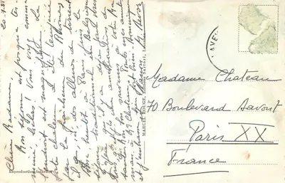 Bilhete postal moderno St Maurice — Verso