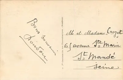Luchon - Cachoeira da Pique — editor Alacienne des Arts Photomécaniques, Strasbourg, n°44 — Verso
