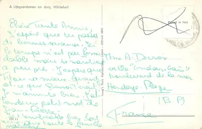 Guardiano della vita a Whitehall — Young's Photo Reproductions — n° 3841 — Verso