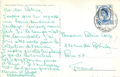 Pałac Buckingham i Pomnik Wiktorii w Londynie — Young Photo Reproductions - GE/Errard 3841 — Rewers