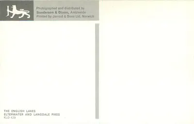 Elterwater i Langdale Pikes — Angielskie Jeziora — Sanderson & Dixon, Ambleside, KLD 429 — Rewers