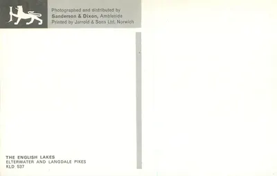 Elterwater and Langdale Pikes — Angielskie Jeziora — Sanderson & Dixon, Ambleside KLD 537 — Rewers