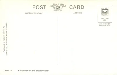 Kirkstone Pass and Brotherswater — Gomis Ltd, Keswick — Verso