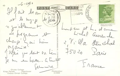 Cambridge — vista panorâmica — E. T. W. Dennis & Sons Ltd. C.0356 — Verso