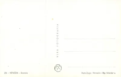 Veneza — Canal com gôndola e pontão — Foto Zego - Venezia - Rip. Interderea — Verso
