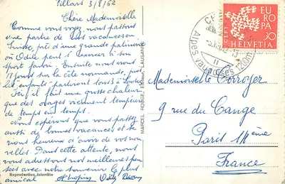 Villars-Chéstières — O Mont-Blanco e as Dentes do Meio-dia — Marcel Rouge, editor n°2640 — Verso
