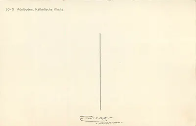 Adelboden, Igreja Católica — editor Fot. E. Oyri, n° 3040 — Verso