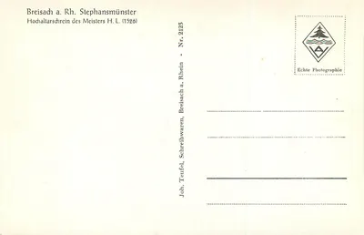 Hochaltar dos Mestres H. L. (1526) — Breisach a. Rh. Stephansmünster — Joh. Teufel, Breisach a. Rhein — Verso