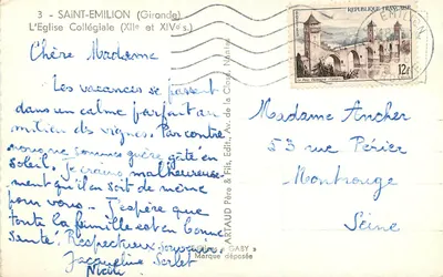 Saint-Émilion (Gironde) — Widok klasztoru kościoła (XI i XIV w.) — Wydawnictwo Gaby — Rewers