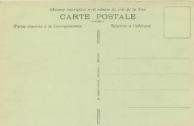 Reims — Widok na Hotel de Ville — A. Quentinmet, wydawca, nr 130 — Rewers