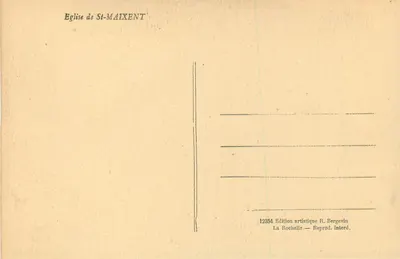 Confessionale — chiesa di San Maixent — Edizione artistica R. Bergevin — Verso