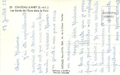 Zamek d'Anet (E.-et-L.) — Brzegi rzeki Éure w parku — Gaby — Rewers