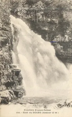 Saut du Doubs — Fronteira França-Suíça (altura 27 m) — Éditions C. L. B. Besançon, n° 910