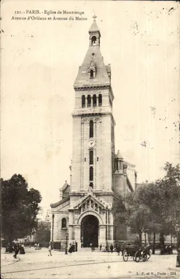 Paris - Igreja de Montrouge - Avenida d'Orléans e Avenida do Maine — L. F. e V., Paris - 294