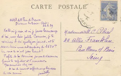 Divonne-les-Bains — Pomnik Weteranów Wojny i Parafialna Katedra — L. Michaux, Wydawca Bellegarde (Złożone) — Rewers