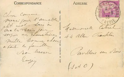 Aix-les-Bains — Vista general y el Lago del Bourget — LL — Reverso