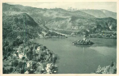 Bled — lago e ilha com castelo — Edição: D. Repe nasl., Bled