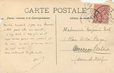 Bilhete postal antigo Dole Vista Geral H Ledun Dole — Verso