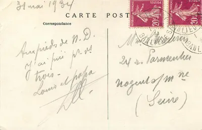 Unsere Frau von Bonne-Garde im Gotteshaus Longpont verehrt — aus einer Fresko der Basilika — Édition Artistique de Longpont (S.-&-O.) — Rückseite